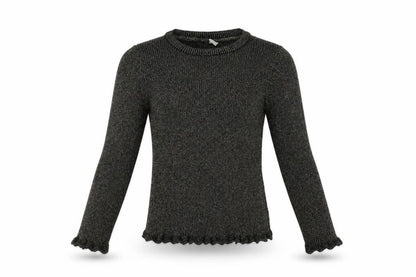 Front view of Tu girls’ black crew neck cotton jumper, size 9, years