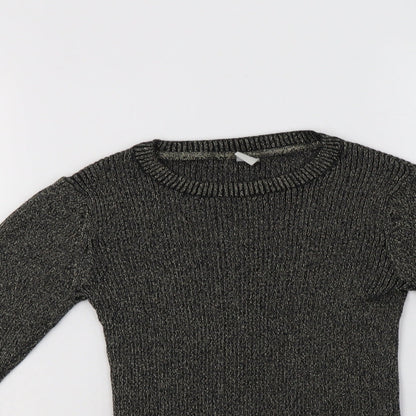 TU Girls Black Crew Neck  Cotton Pullover Jumper Size 9 Years