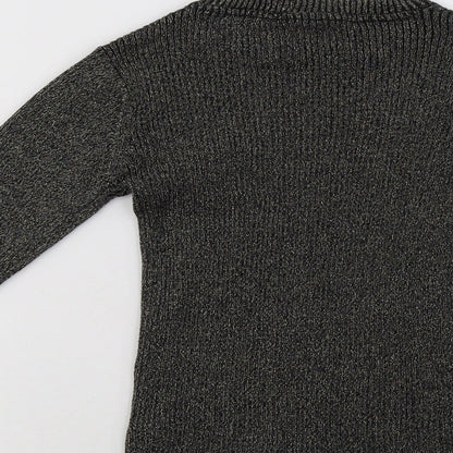 TU Girls Black Crew Neck  Cotton Pullover Jumper Size 9 Years
