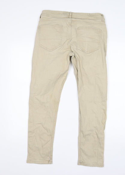Denim Co Mens Beige  Cotton Skinny Jeans Size 32 L27 in Regular