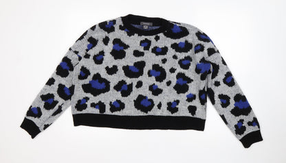 Primark Womens Multicoloured Round Neck Camouflage Acrylic Pullover Jumper Size XS