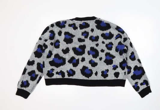 Primark Womens Multicoloured Round Neck Camouflage Acrylic Pullover Jumper Size XS