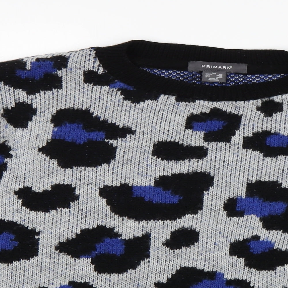 Primark Womens Multicoloured Round Neck Camouflage Acrylic Pullover Jumper Size XS