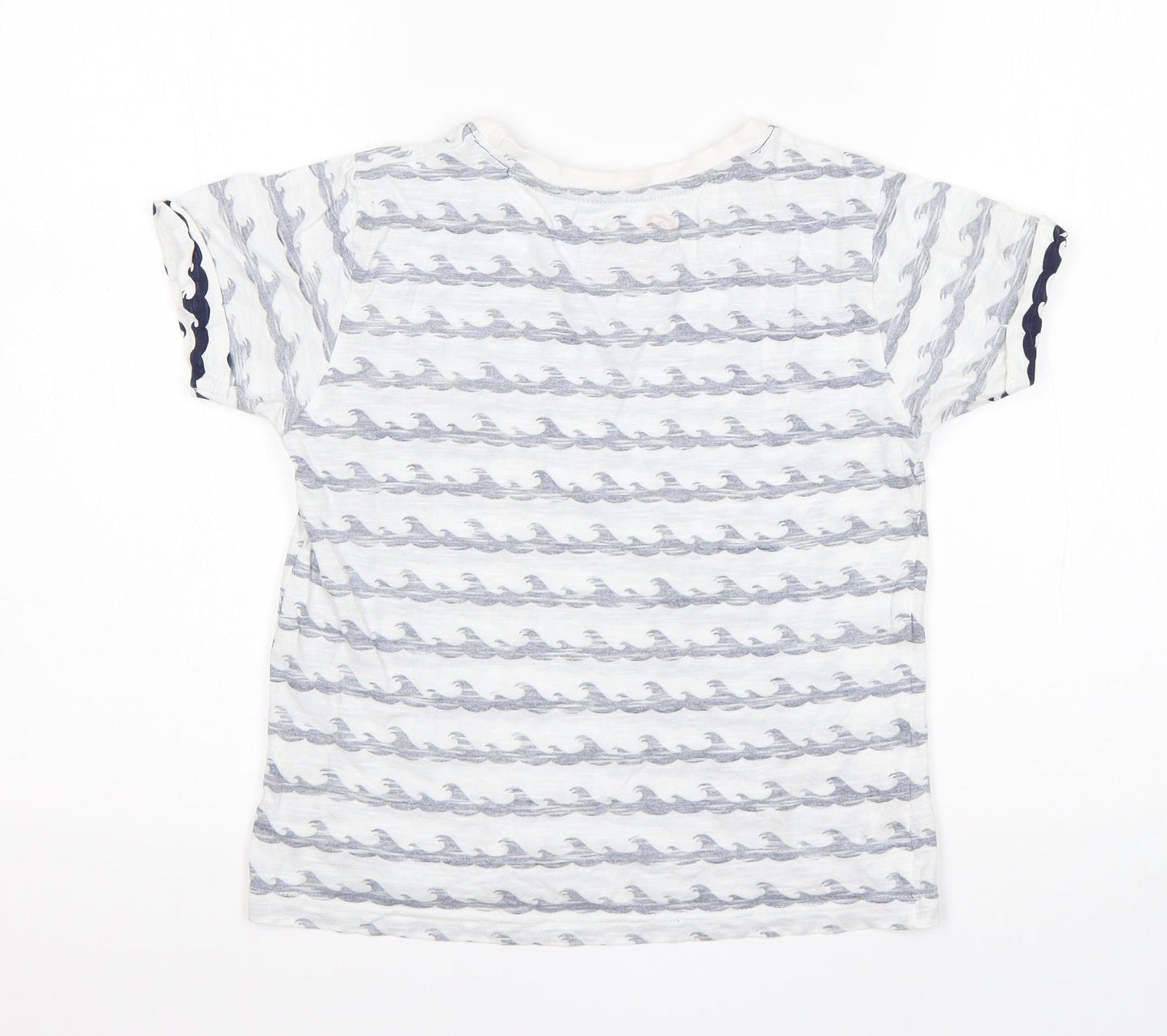 Primark Boys Multicoloured Striped Cotton Basic T-Shirt Size 7-8 Years Round Neck