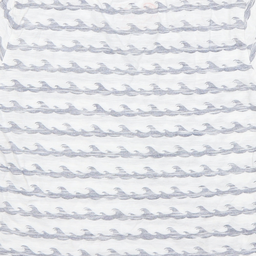 Primark Boys Multicoloured Striped Cotton Basic T-Shirt Size 7-8 Years Round Neck