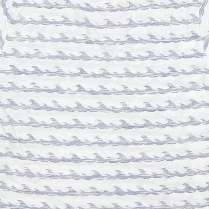 Primark Boys Multicoloured Striped Cotton Basic T-Shirt Size 7-8 Years Round Neck
