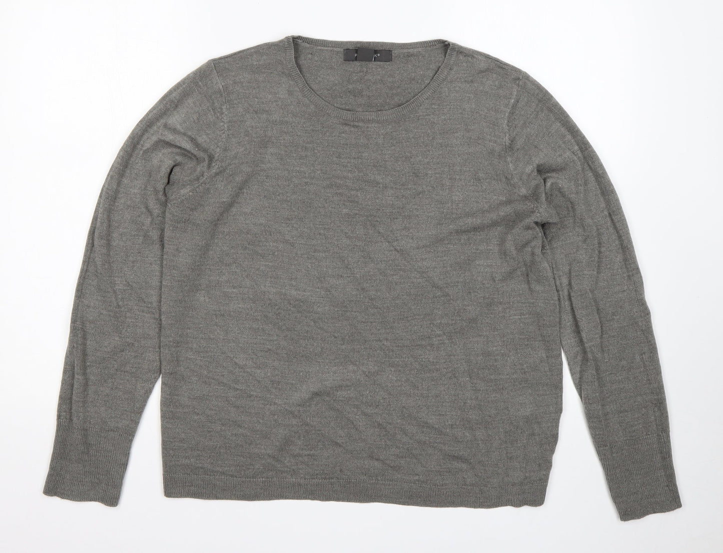 Primark Womens Grey Round Neck  Acrylic Pullover Jumper Size L