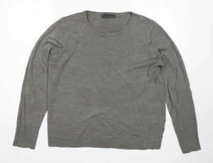 Primark Womens Grey Round Neck  Acrylic Pullover Jumper Size L
