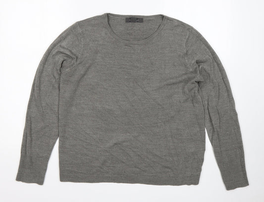 Primark Womens Grey Round Neck  Acrylic Pullover Jumper Size L