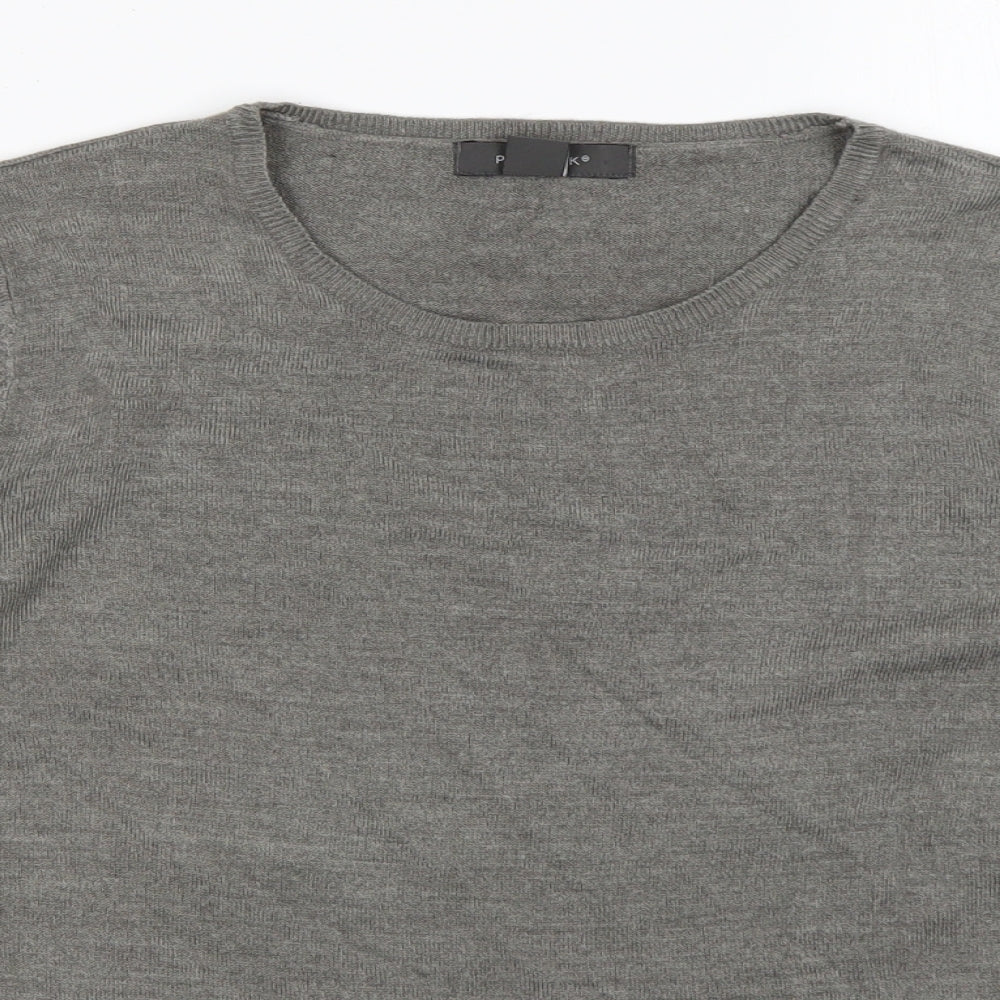 Primark Womens Grey Round Neck  Acrylic Pullover Jumper Size L