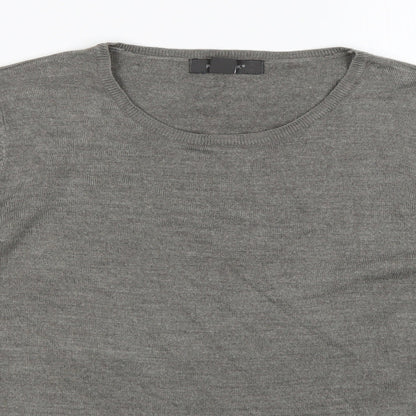 Primark Womens Grey Round Neck  Acrylic Pullover Jumper Size L