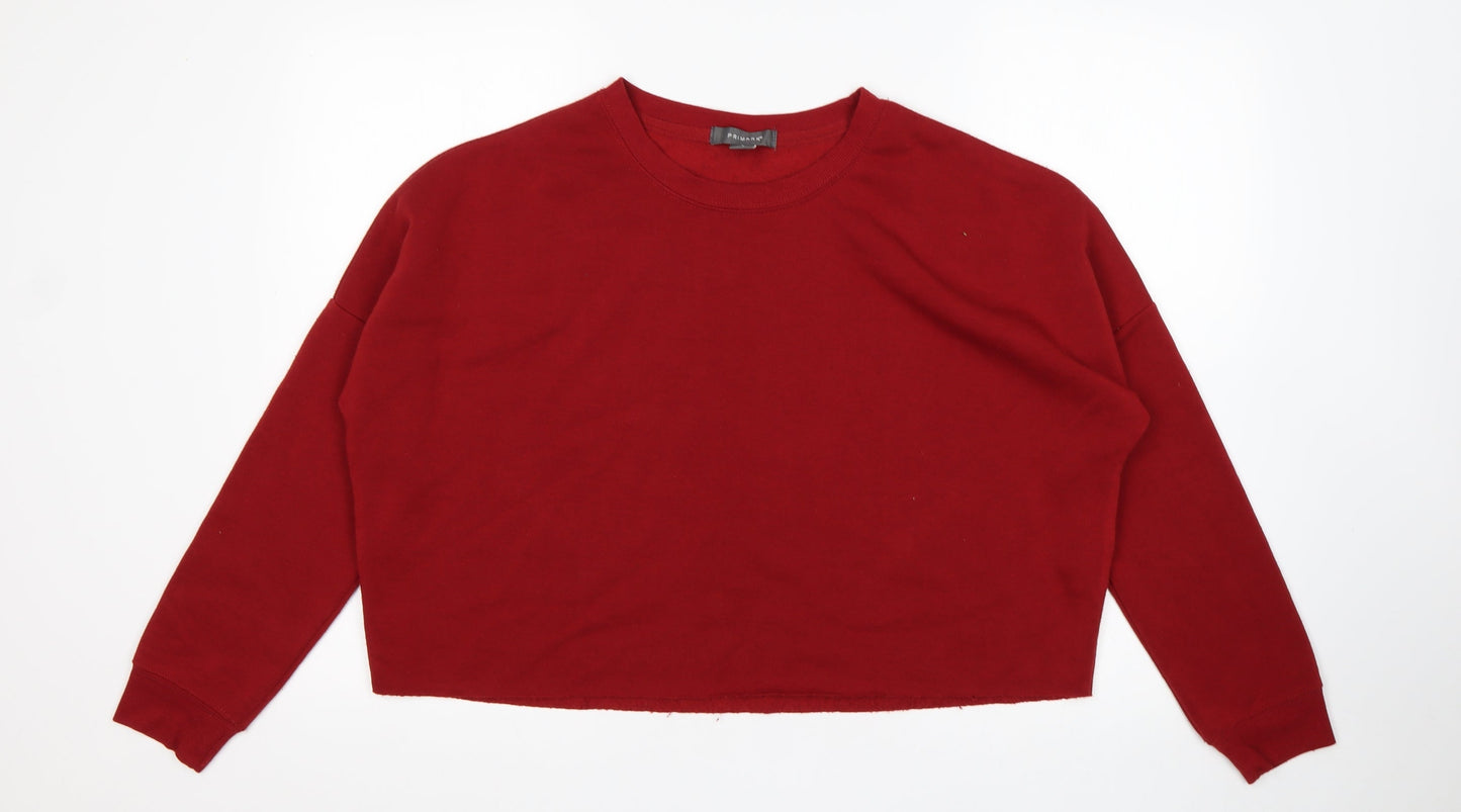 Primark Womens Red  Polyester Pullover Sweatshirt Size S   - cropped