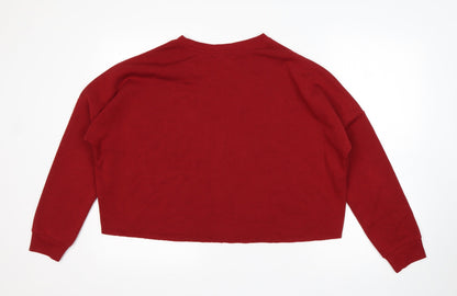 Primark Womens Red  Polyester Pullover Sweatshirt Size S   - cropped