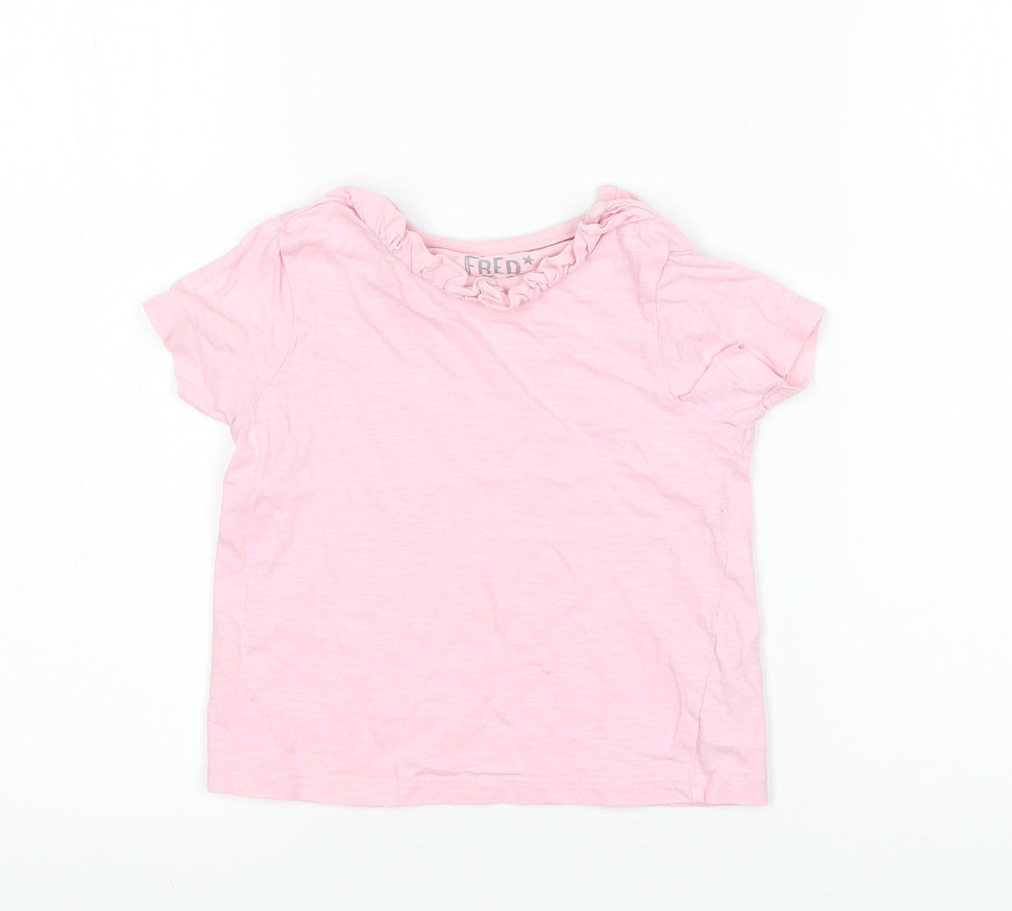 F&F Girls Pink  Cotton Basic T-Shirt Size 18-24 Months Round Neck
