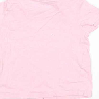 F&F Girls Pink  Cotton Basic T-Shirt Size 18-24 Months Round Neck