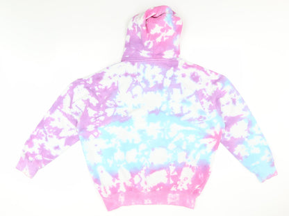 Preworn Womens Pink Geometric Cotton Pullover Hoodie