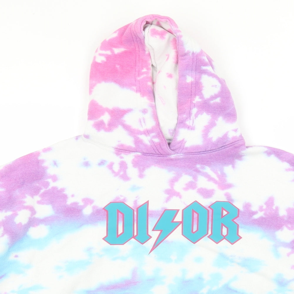 Preworn Womens Pink Geometric Cotton Pullover Hoodie