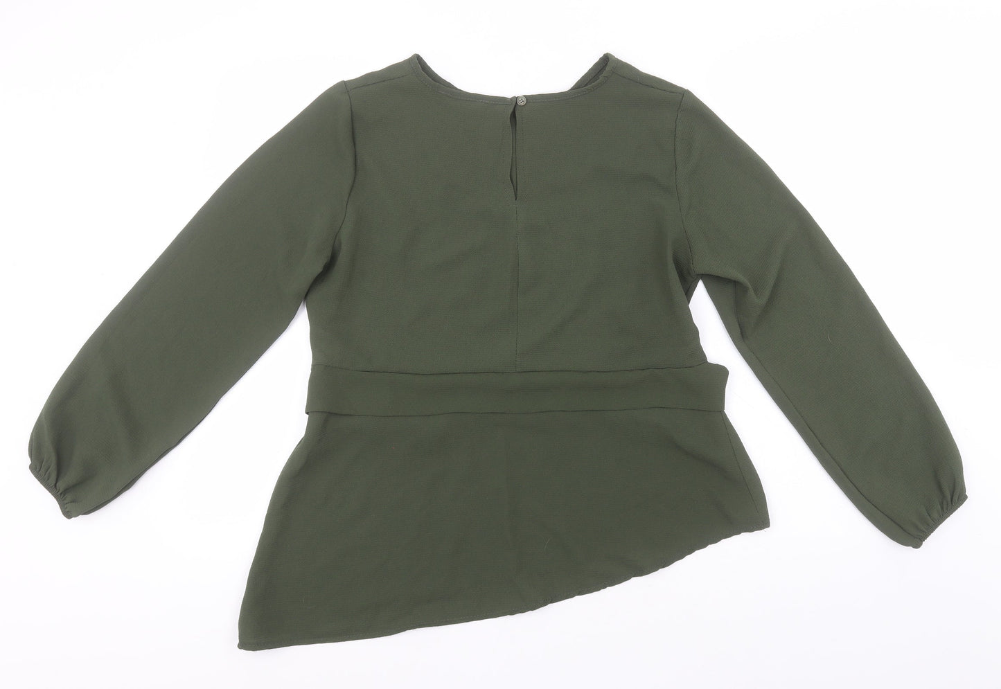 Boohoo Womens Brown  Polyester Basic T-Shirt Size 14 Round Neck