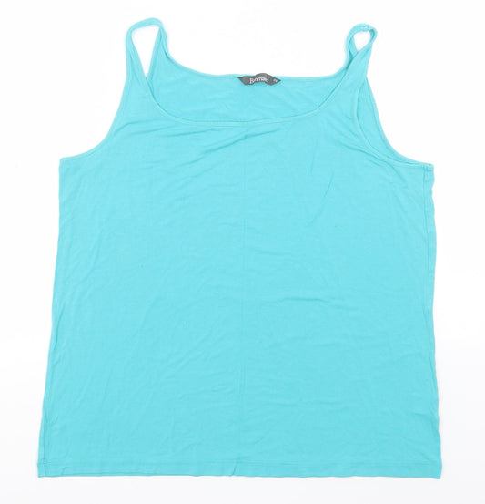 Bonmarché Womens Green  Viscose Basic Tank Size 20 Round Neck