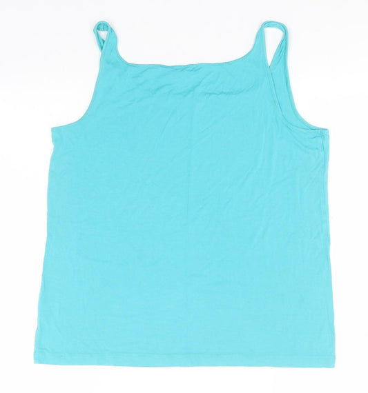 Bonmarché Womens Green  Viscose Basic Tank Size 20 Round Neck