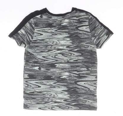 Nutmeg Boys Grey Geometric Cotton Basic T-Shirt Size 9-10 Years Roll Neck