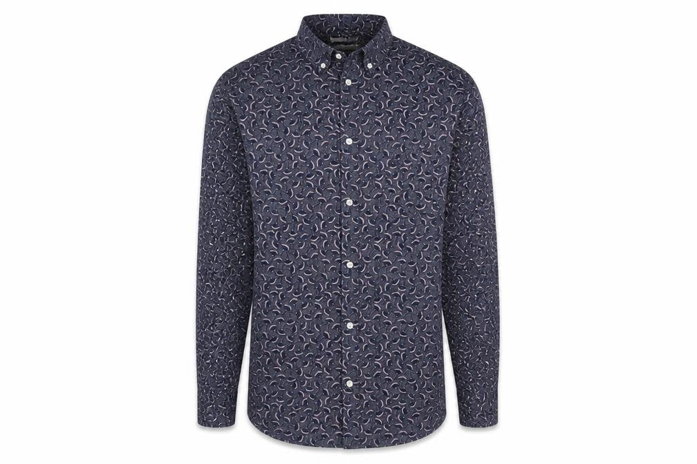 Mens UK Size S H&M Blue  Button-Up Long Sleeve Casual Shirt