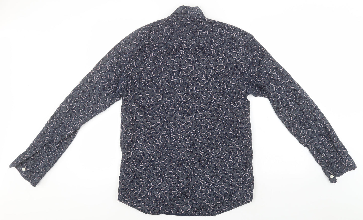 Mens UK Size S H&M Blue  Button-Up Long Sleeve Casual Shirt