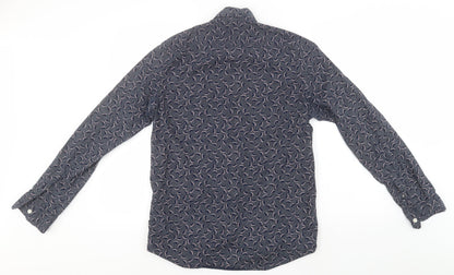 Mens UK Size S H&M Blue  Button-Up Long Sleeve Casual Shirt
