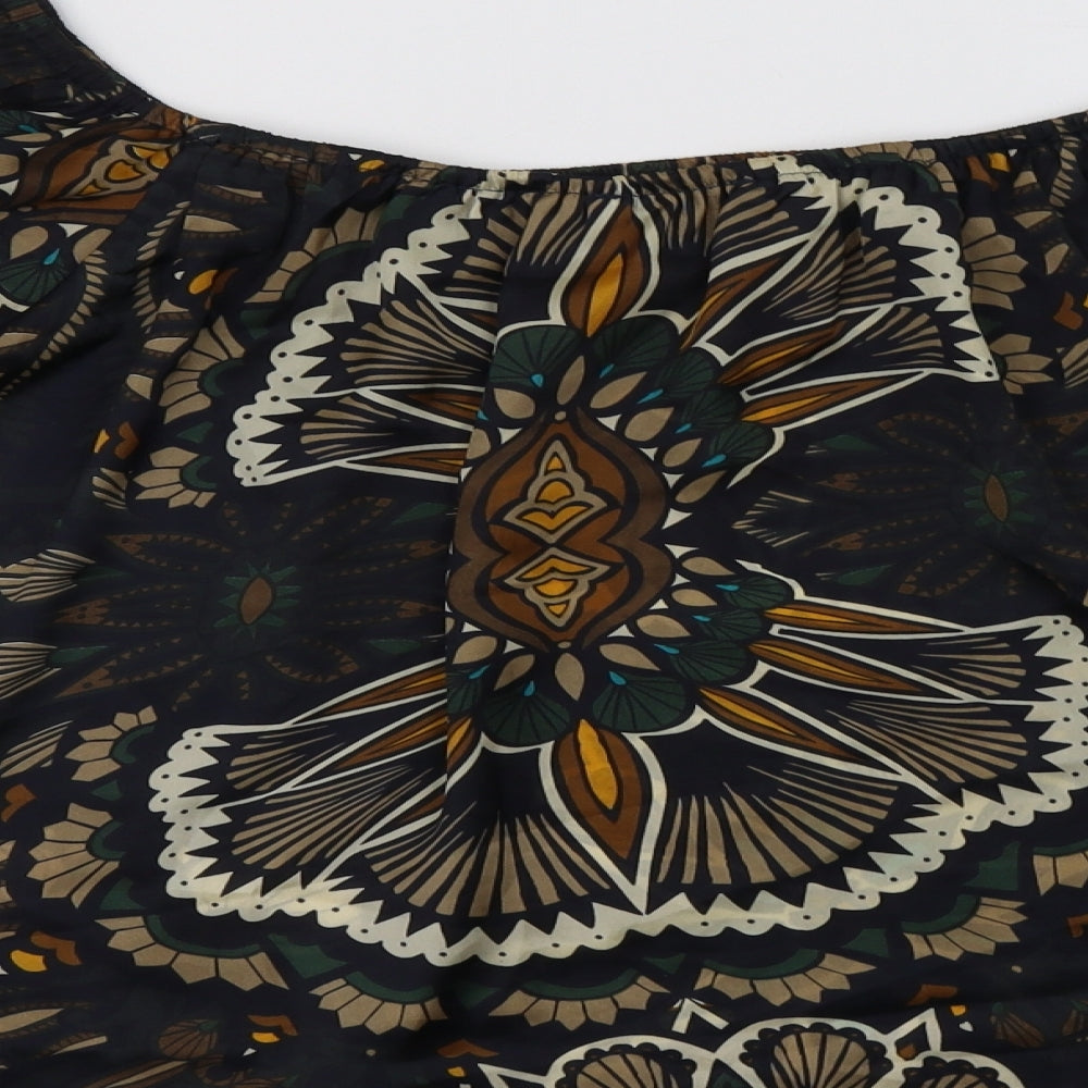 AX Paris Womens Black Floral Polyester Basic Blouse Size 8 Off the Shoulder