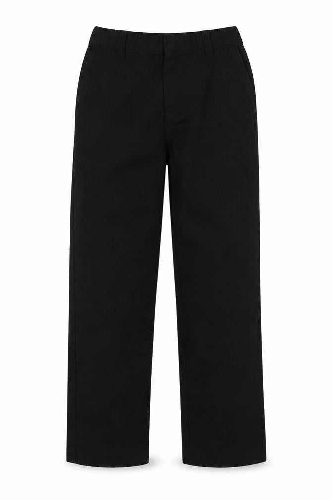 Front view of George boys’ grey polyester dress pants trousers, size 6-7, years regular hook & loop - school wear