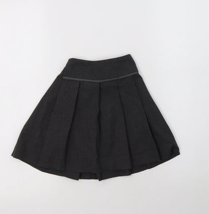 TU Girls Grey  Polyester Pettiskirt Skirt Size 4 Years  Regular Button - School Wear