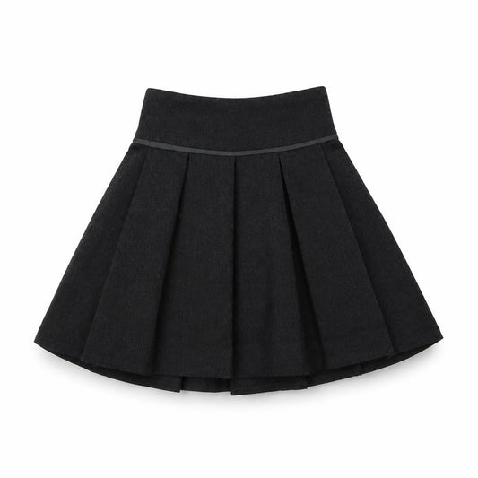 Front view of Tu girls’ grey polyester pettiskirt skirt, size 4, years regular button - school wear