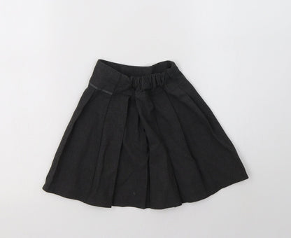 TU Girls Grey  Polyester Pettiskirt Skirt Size 4 Years  Regular Button - School Wear