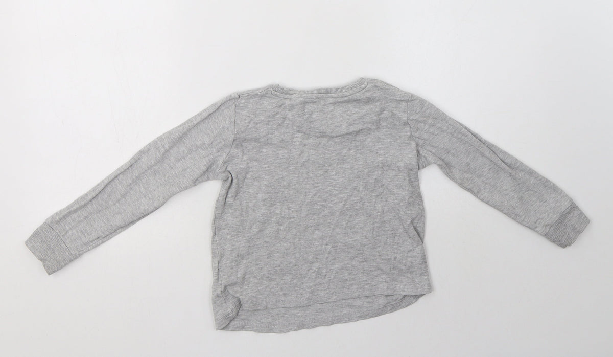 Back view of Next girls’ grey cotton pullover sweatshirt, size 5, years - eid mubarak