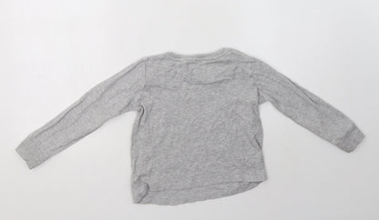 Back view of Next girls’ grey cotton pullover sweatshirt, size 5, years - eid mubarak