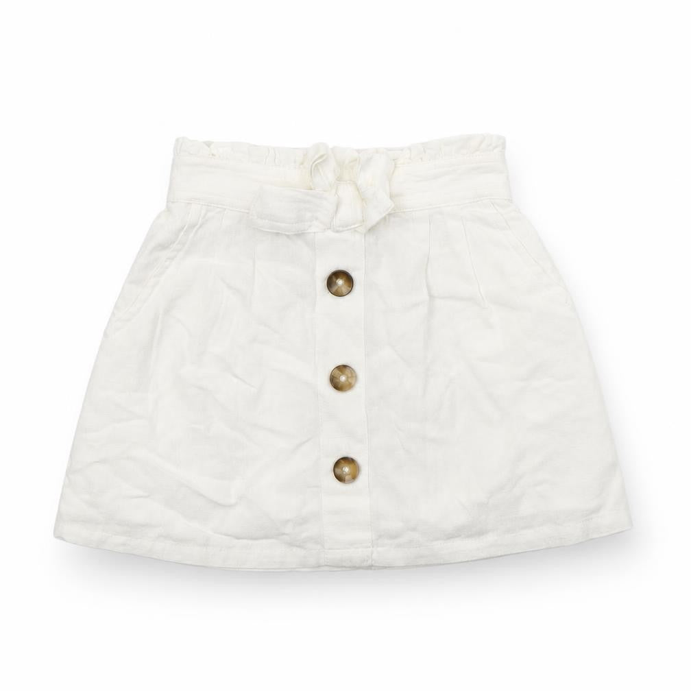 Front view of Tu girls’ white viscose a-line skirt, size 3, years regular