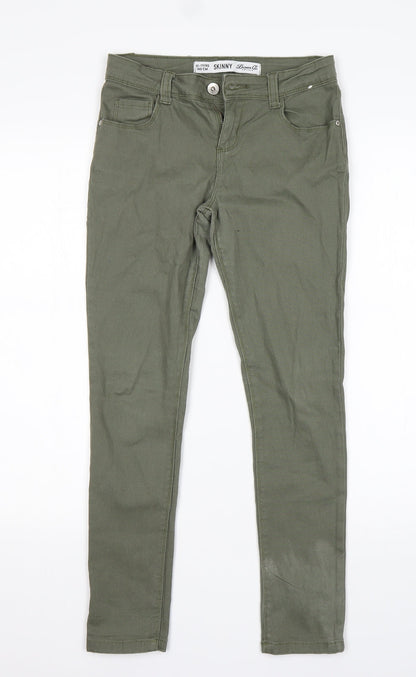 Denim Co Girls Green  Cotton Skinny Jeans Size 10-11 Years  Regular