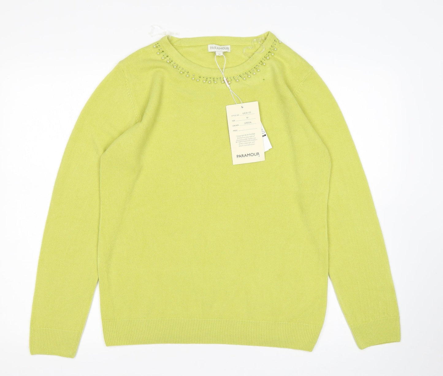 Womens UK Size M Paramour Green Pullover Jumper