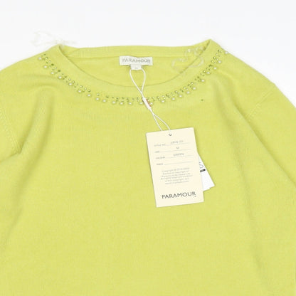 Womens UK Size M Paramour Green Pullover Jumper