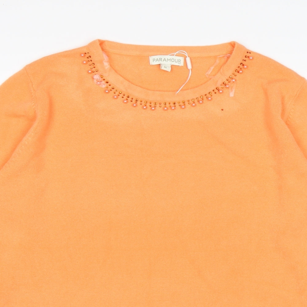 Womens UK Size M Paramour Orange Pullover Jumper