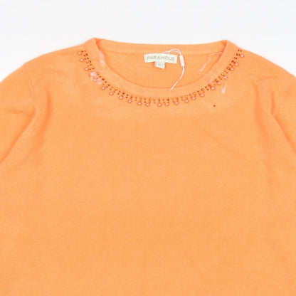Womens UK Size M Paramour Orange Pullover Jumper