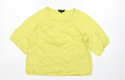 New Lok Womens Green Square Neck  Viscose Pullover Jumper Size 12