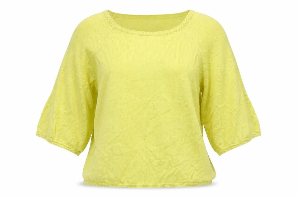 Front view of New Look women’s green square neck viscose jumper, size UK 12