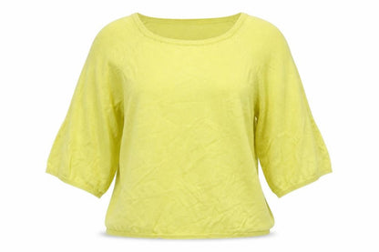 Front view of New Look women’s green square neck viscose jumper, size UK 12