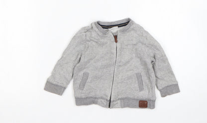F&F Boys Grey Herringbone  Jacket Coatigan Size 3-6 Months