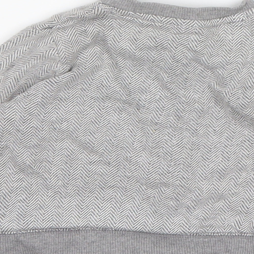 F&F Boys Grey Herringbone  Jacket Coatigan Size 3-6 Months