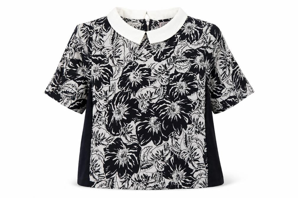 Womens UK Size 12 Neon Rose Multicoloured Basic Blouse