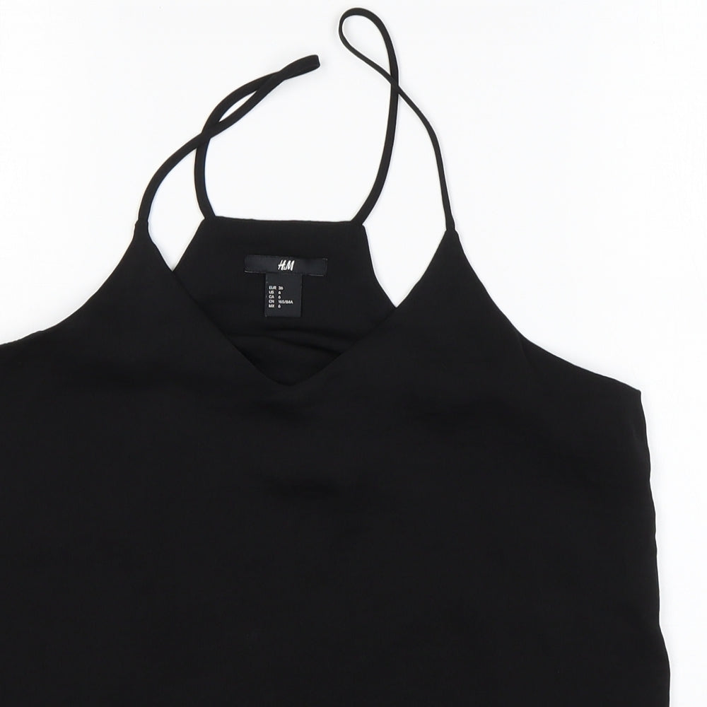 Womens UK Size 8 H&M Black Basic Tank