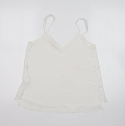 Womens UK Size 8 River Island White Basic Tank