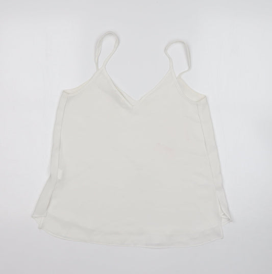 Womens UK Size 8 River Island White Basic Tank
